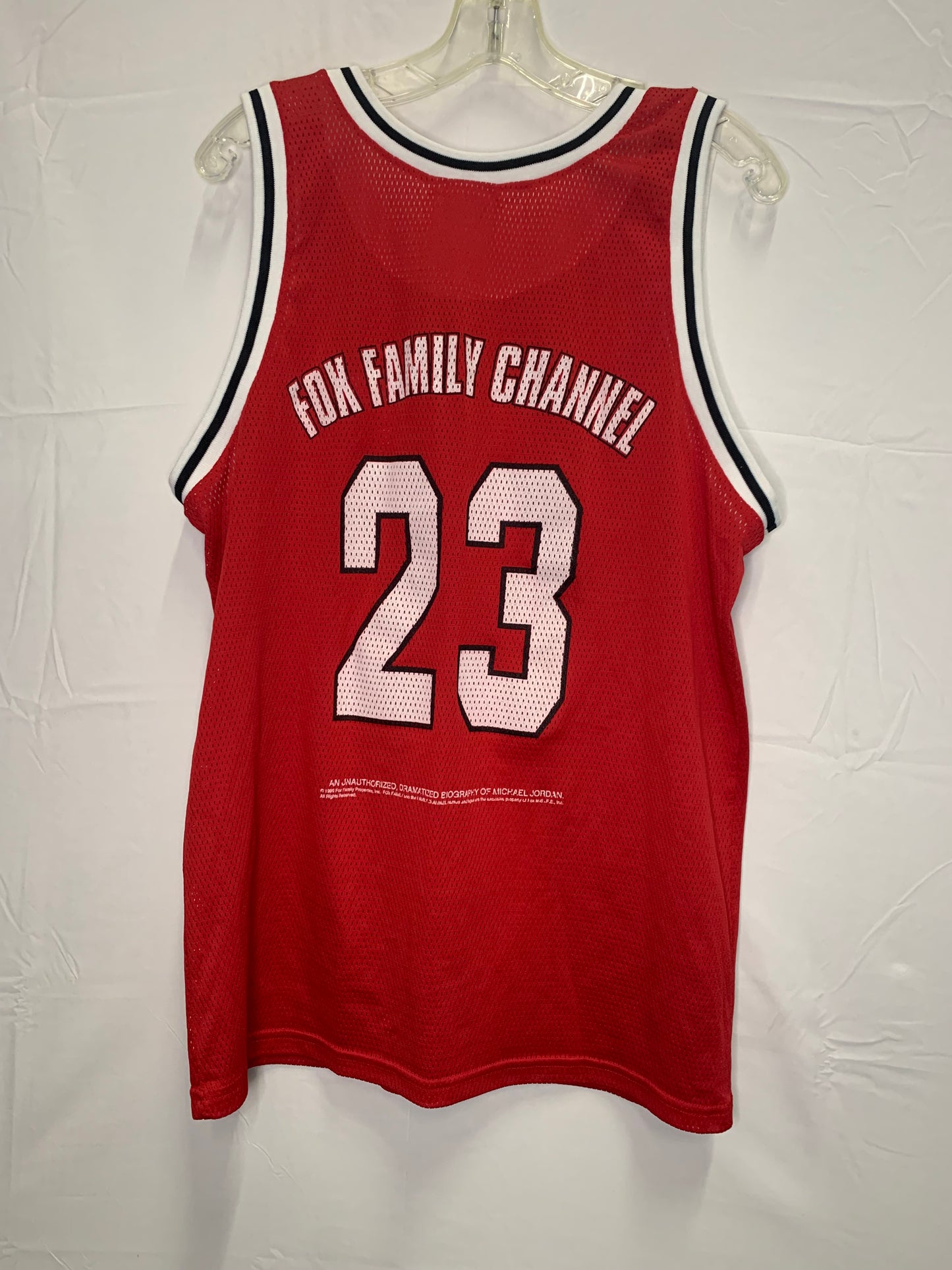 Super RARE 1999 Micheal Jordan #23 “An American Hero” X Fox Family Movie Promo Jersey (Sz L)