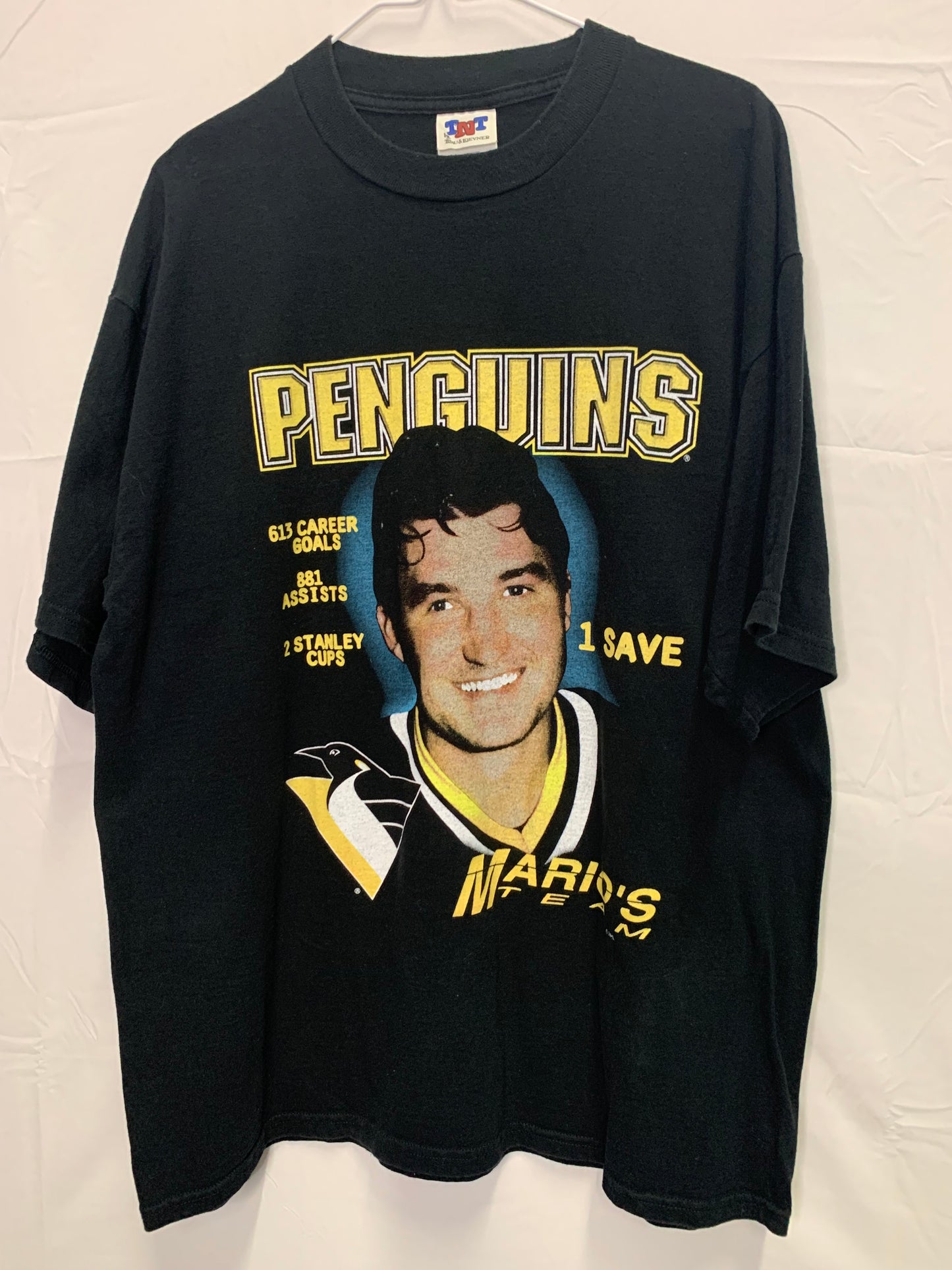 Vintage NHL Licensed Throwback Mario Lemuiex Playoffs Commemorative Tshirt (Sz XL)