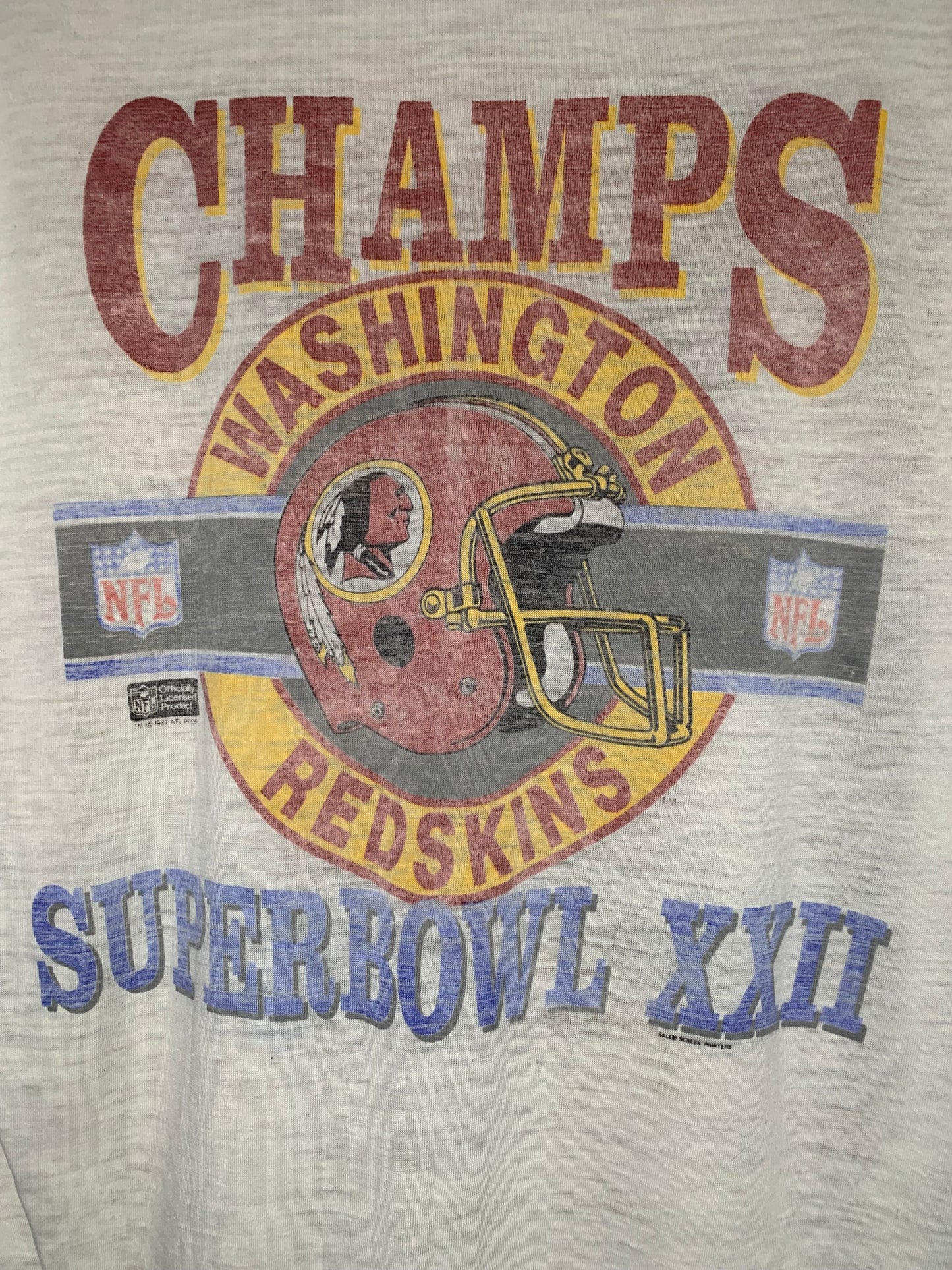 Super Rare 1987 NFL Licensed Super Bowl XXII A.O.P Denver vs Washington Champs Shirt (Sz S/M)