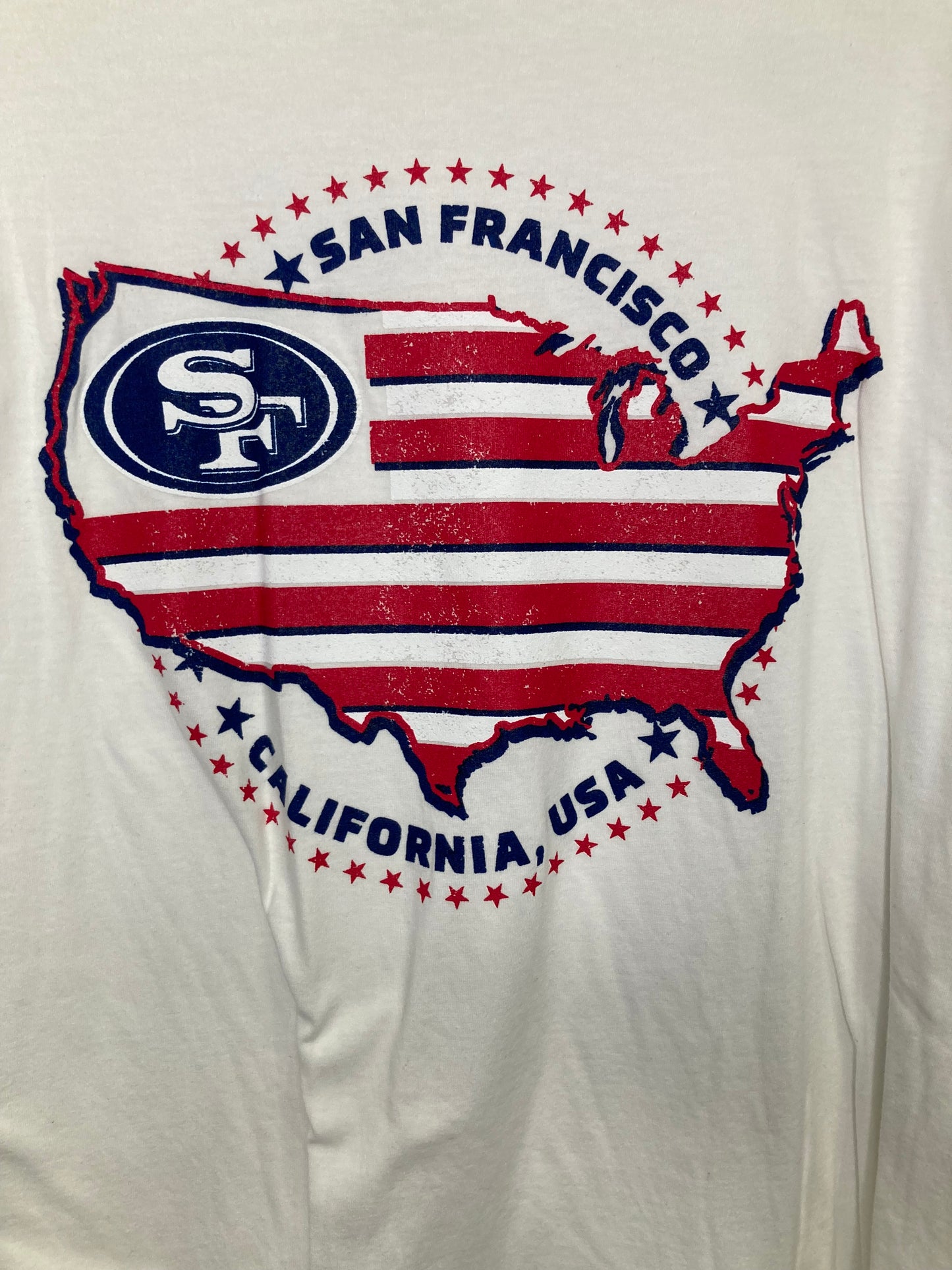 NWT - San Francisco 49ers NFL Team Apparel Long Sleeve Red/White/Blue USA Colorway (Sz Large)