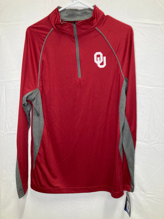 NWT - Colosseum Athletics - University of Oklahoma Sooners 1/4 Zip Long Sleeve Pullover (Sz Large)