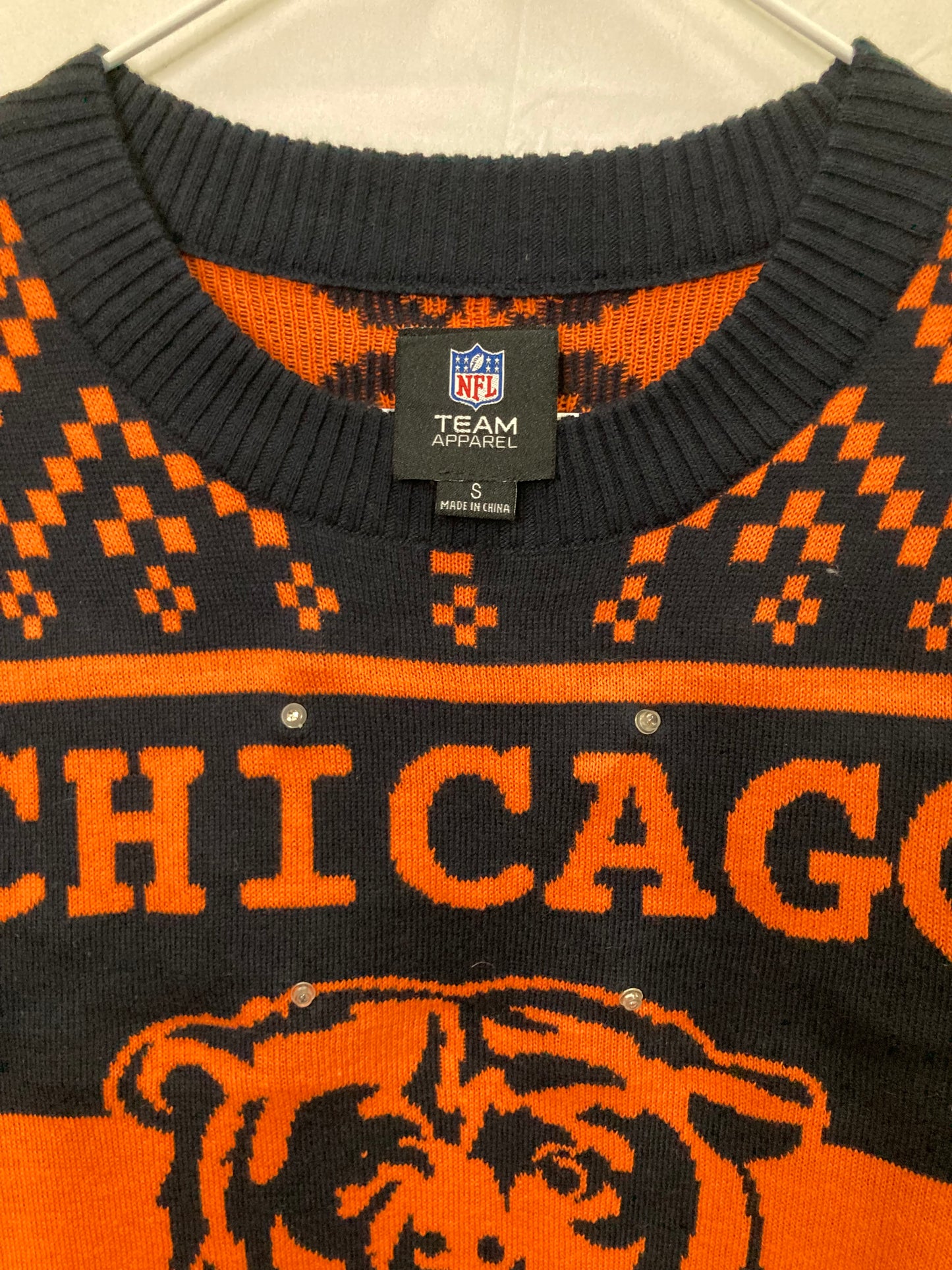 Chicago Bears NFL Team Apparel Football Winter “Ugly” Sweater (Sz Small)