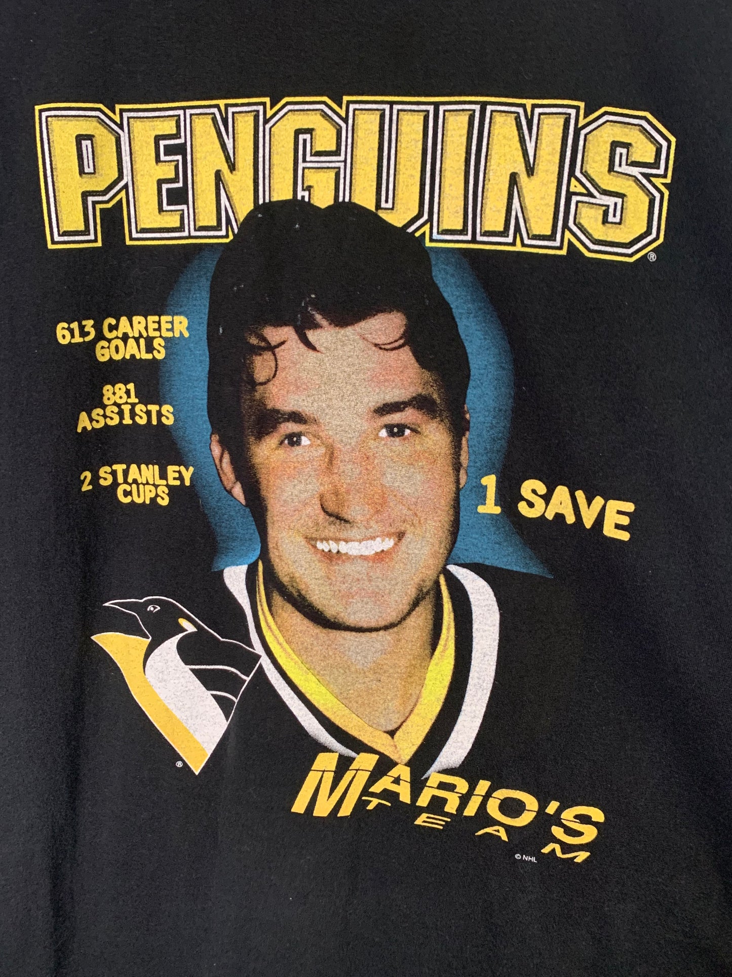 Vintage NHL Licensed Throwback Mario Lemuiex Playoffs Commemorative Tshirt (Sz XL)