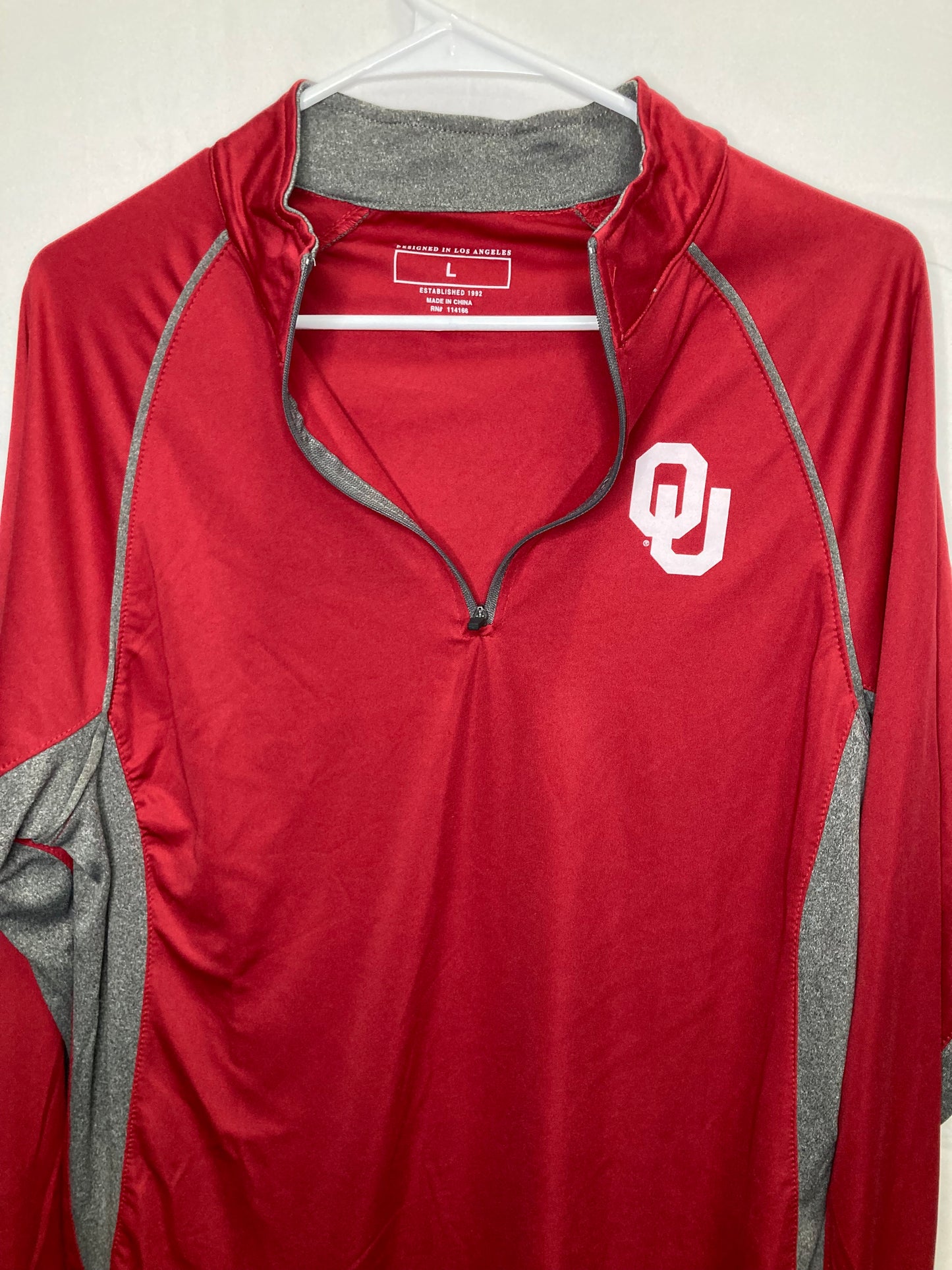 NWT - Colosseum Athletics - University of Oklahoma Sooners 1/4 Zip Long Sleeve Pullover (Sz Large)