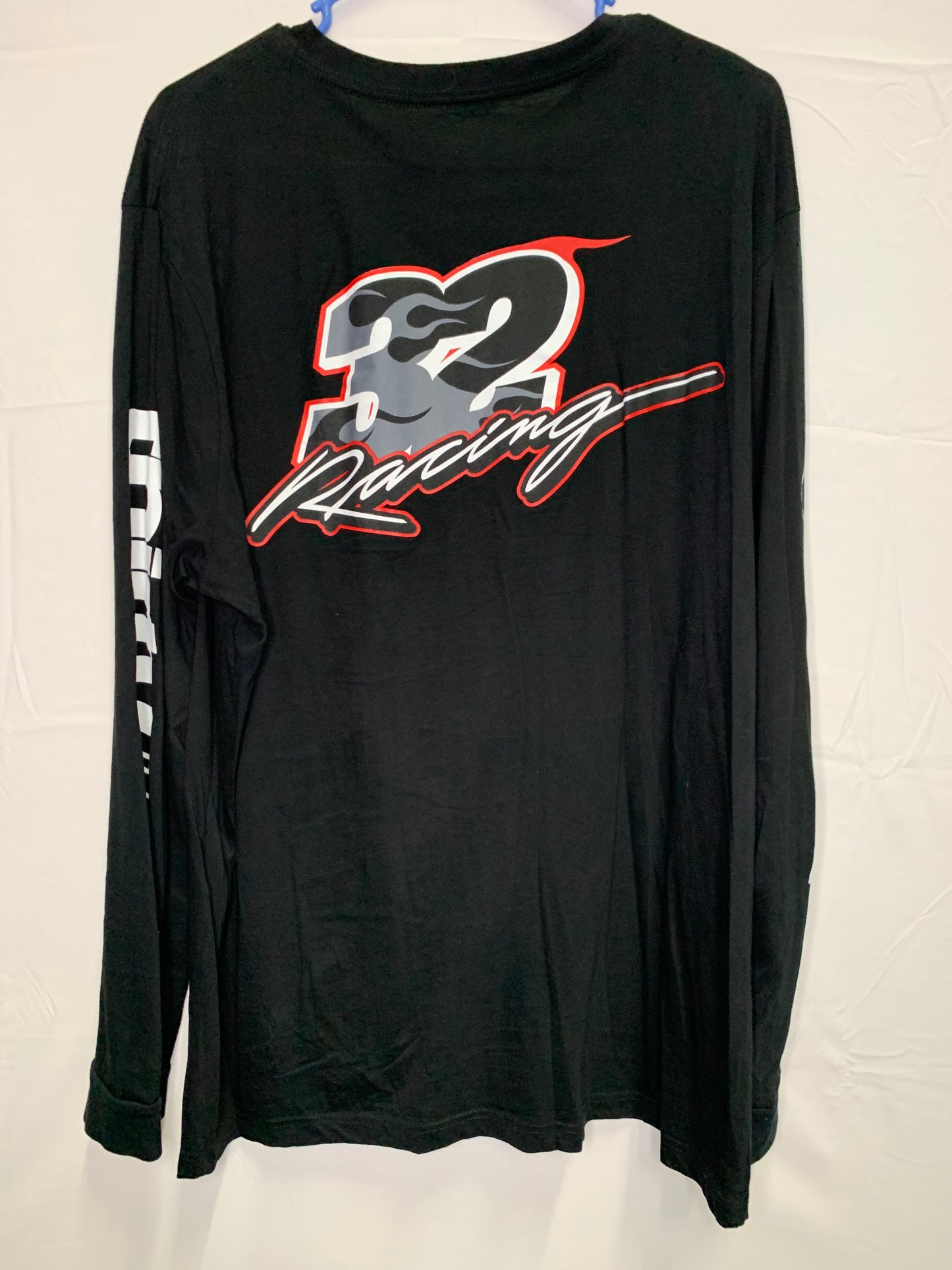 Zeb Powell Signature 32/ ThirtyTwo Fast As Hell - NASCAR Decal Design Long Sleeve Shirt (Sz XL)