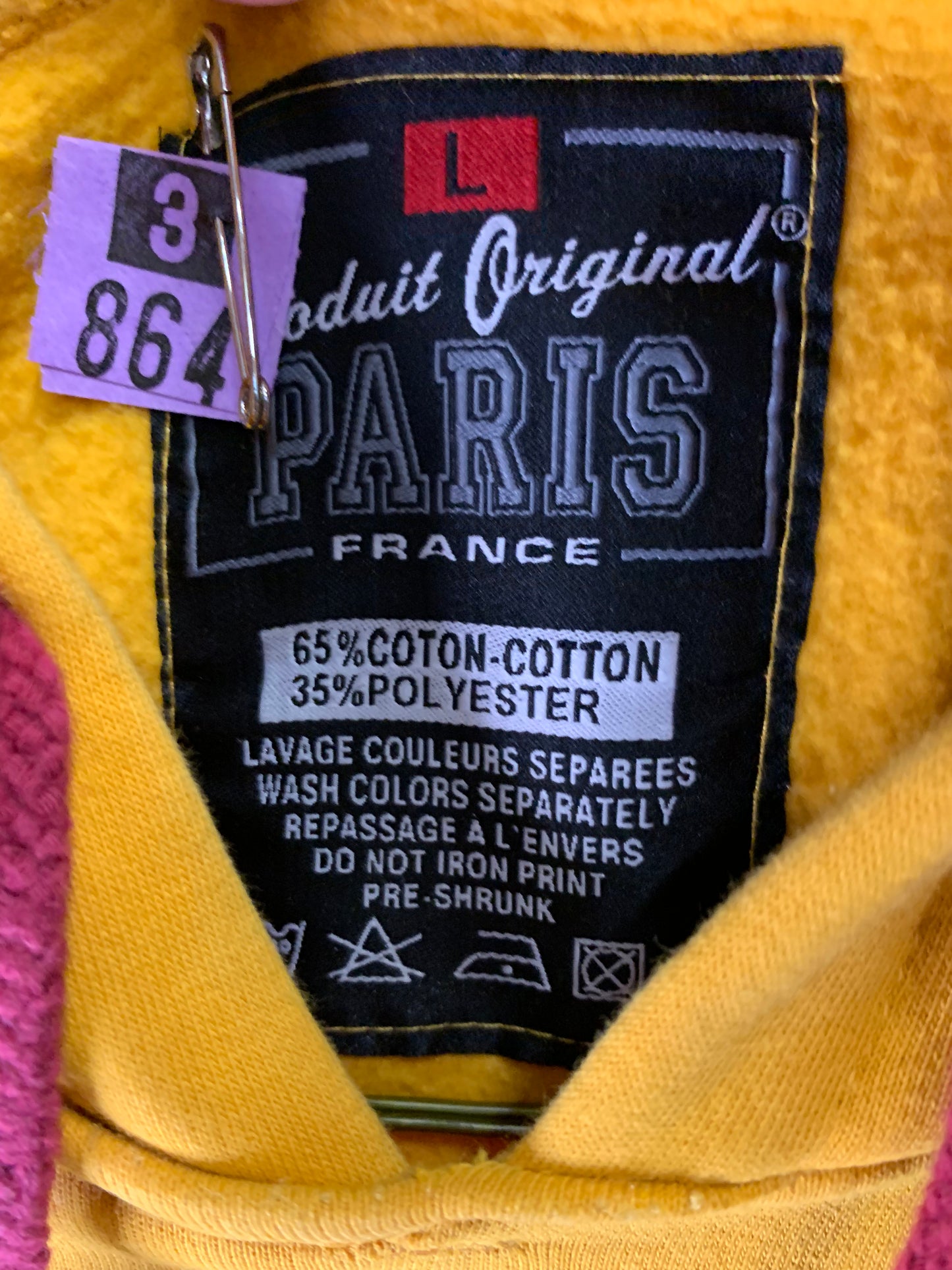 Produit Original Paris France Men’s Hooded Plush Sweater (Sz Large)