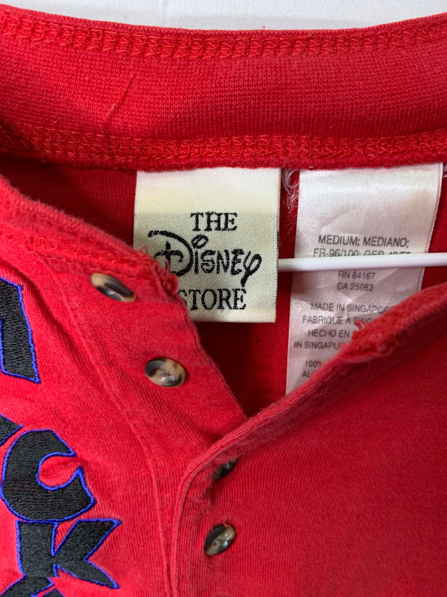 Vintage The Disney Store Long Sleeve Embroidered Mickey Mouse Block Lettering (Sz Medium)