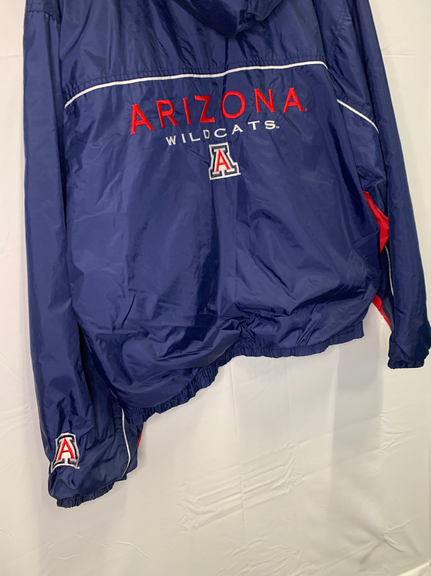 RARE Vintage Red Oak Reversible Arizona Wildcats 1/2 Cotton 1/2 Windbreaker Jacket (Sz Large)