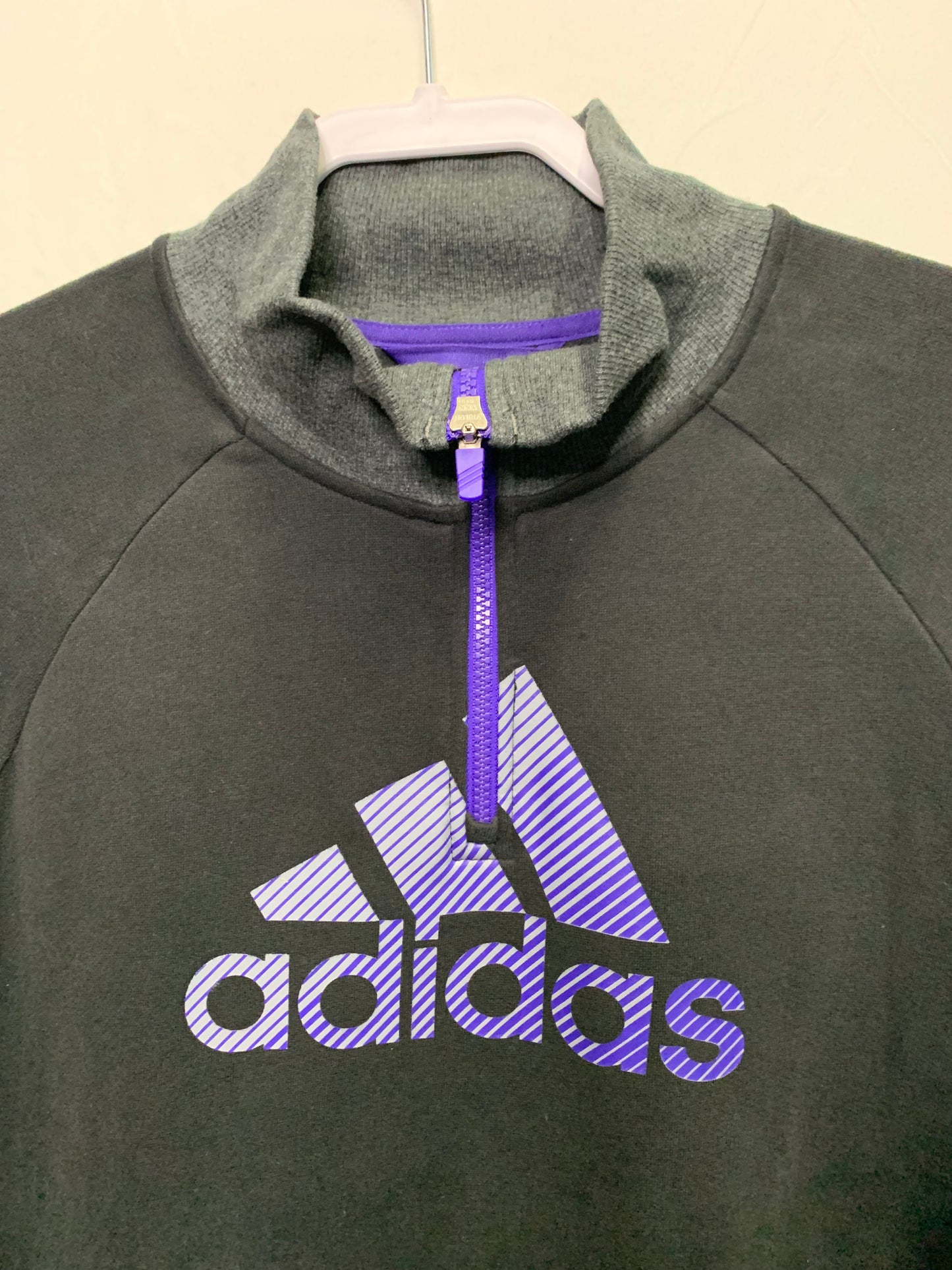 Adidas Big Logo 1/2 Zip Mens Long Sleeve Heavy Pullover (Sz XL)