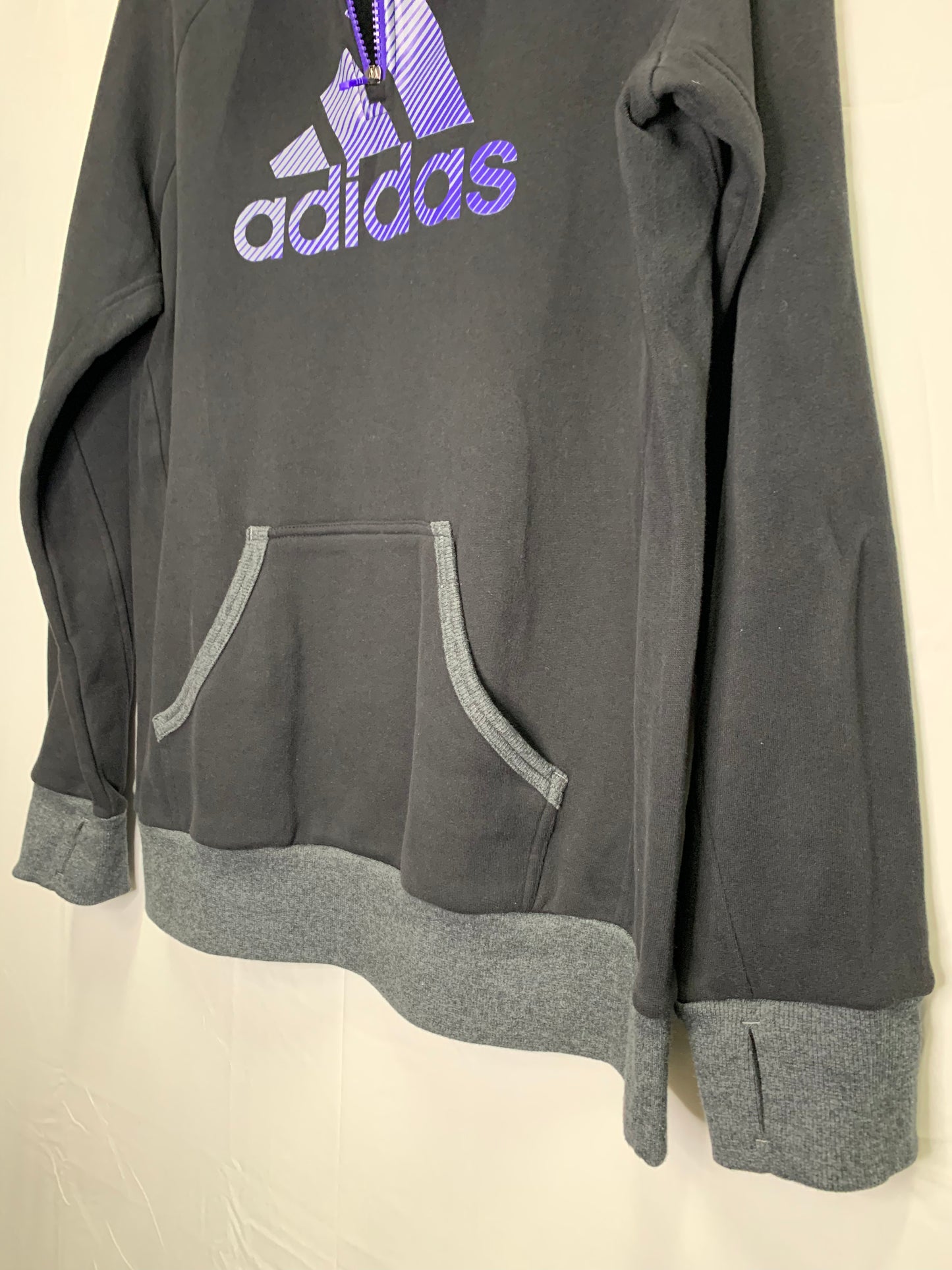 Adidas Big Logo 1/2 Zip Mens Long Sleeve Heavy Pullover (Sz XL)