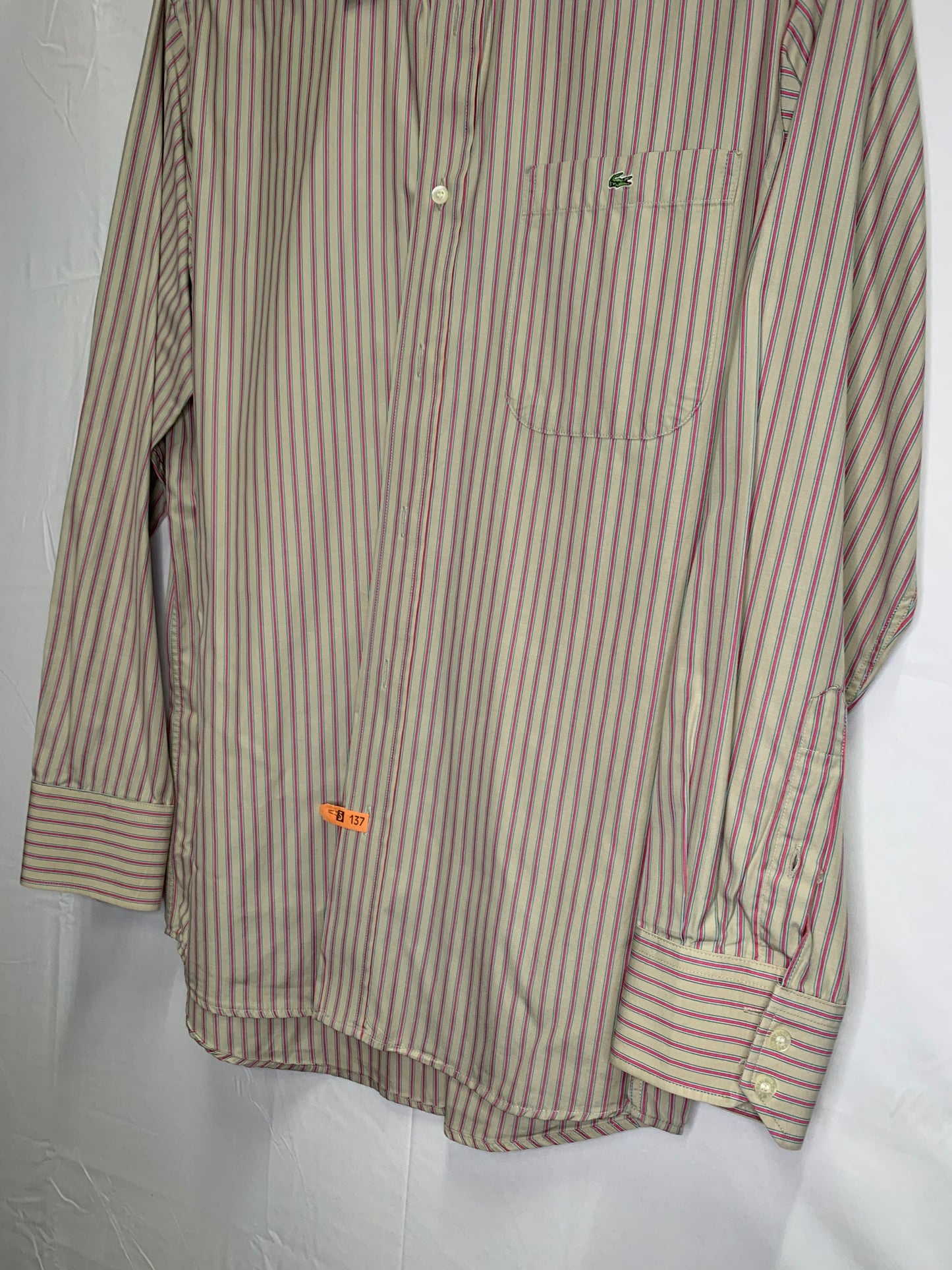 Lacoste Mens Button Down Dress Shirt (Sz 40 = US M/L)