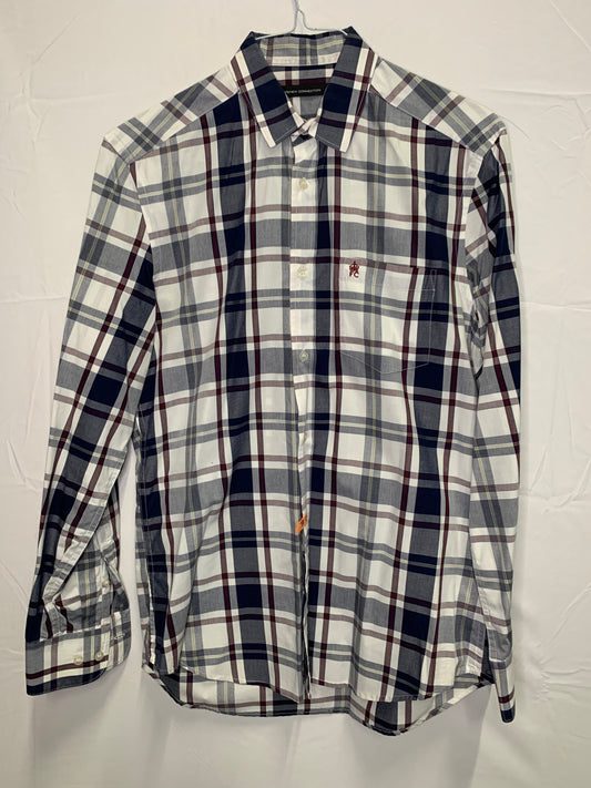 French Connection Button Down  Checkered Dress Shirt (Sz Medium)