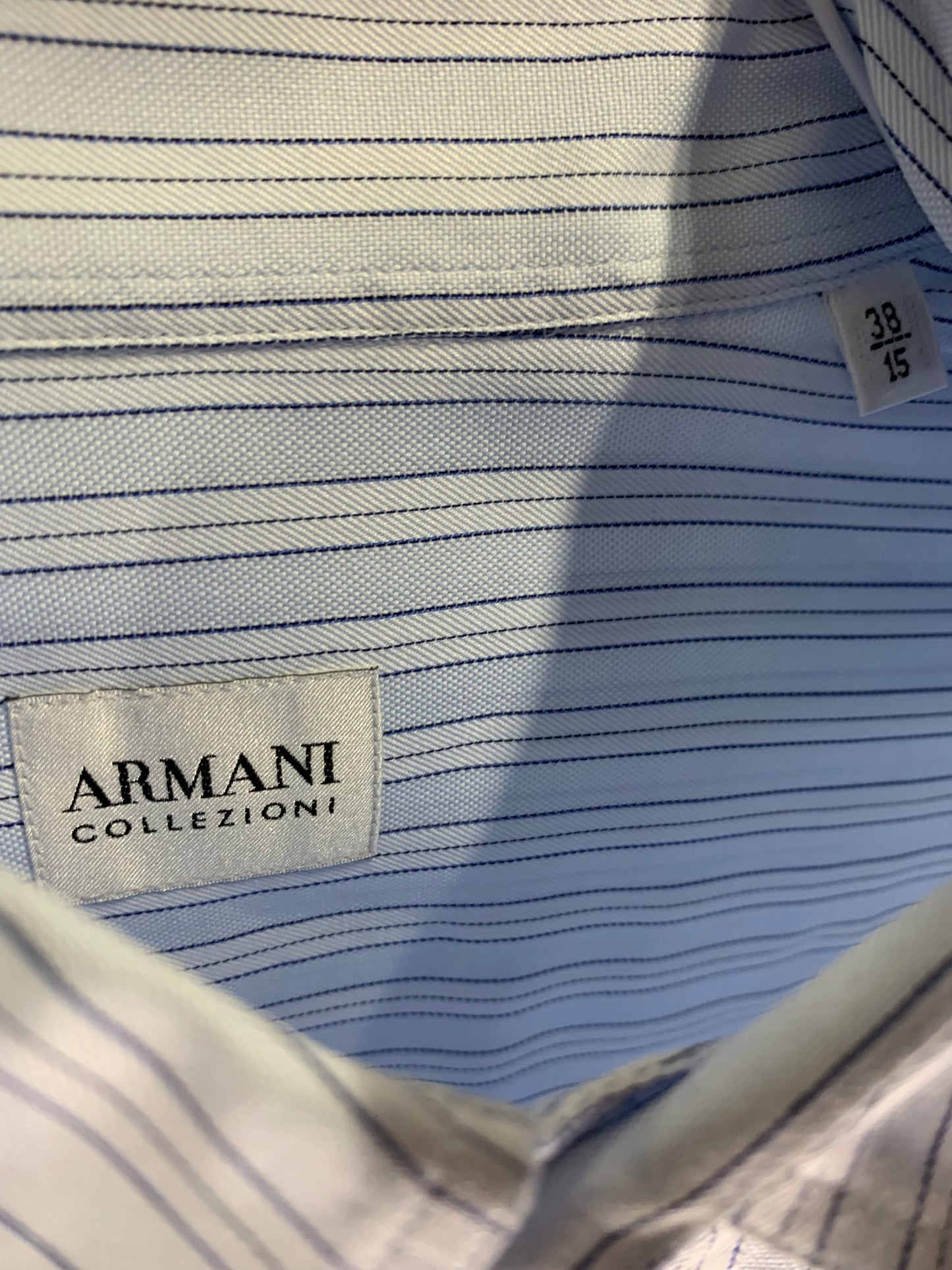 Armani Collezioni Hi-End Italian Designer Men’s Button Down Dress Shirt (Sz 15/38)