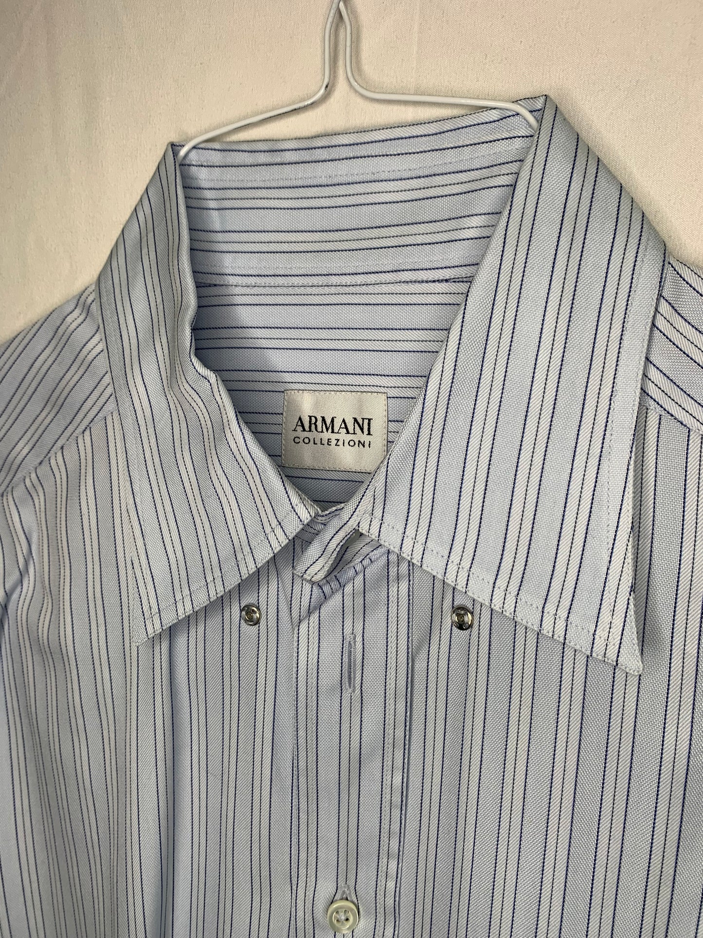 Armani Collezioni Hi-End Italian Designer Men’s Button Down Dress Shirt (Sz 15/38)