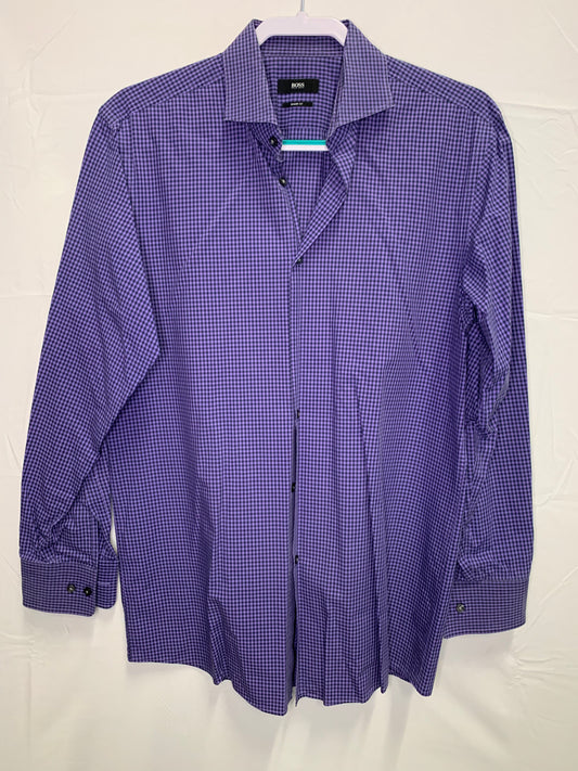 Hugo Boss Sharp Fit Men’s Designer Button Down Dress Shirt (Sz 16.5-32/33)