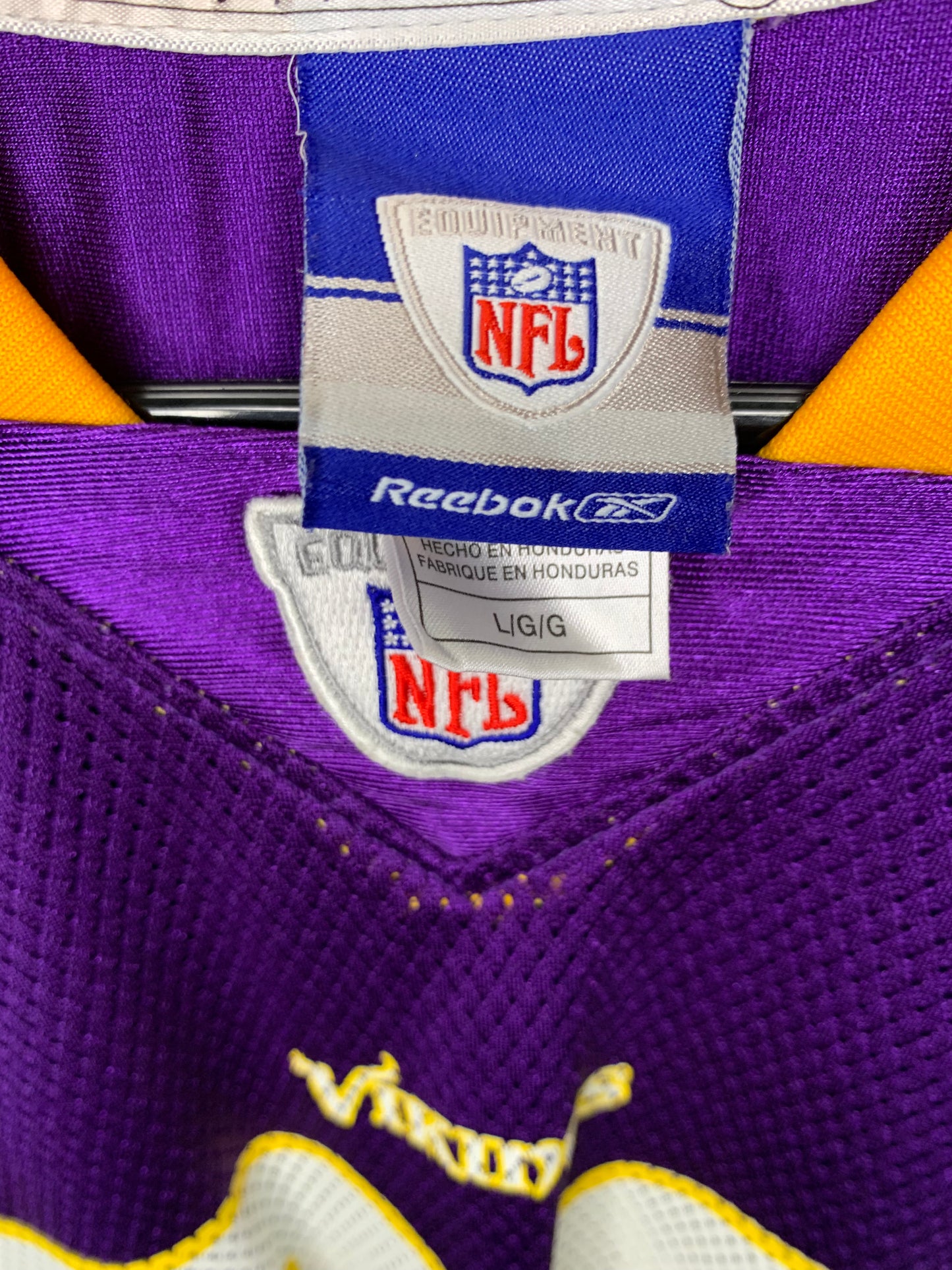 Vintage Reebok NFL Equipment - On Field Minnesota Vikings Adrian Peterson Football Jersey (Sz Large)