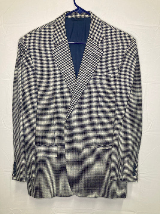 Beautiful Brooks Brothers/ E.Thomas Silk Lined Hounds Tooth Blazer (Sz 41L)