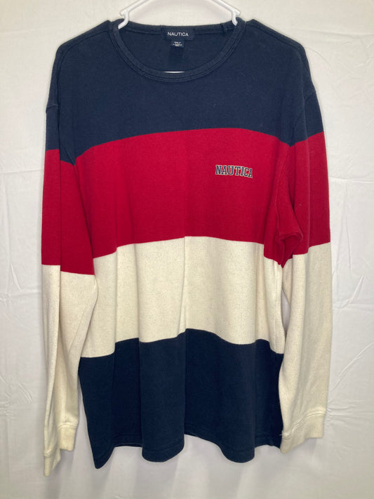 Vintage 90s Nautica 4 block Stripe Chunky Sweater (Sz XL)