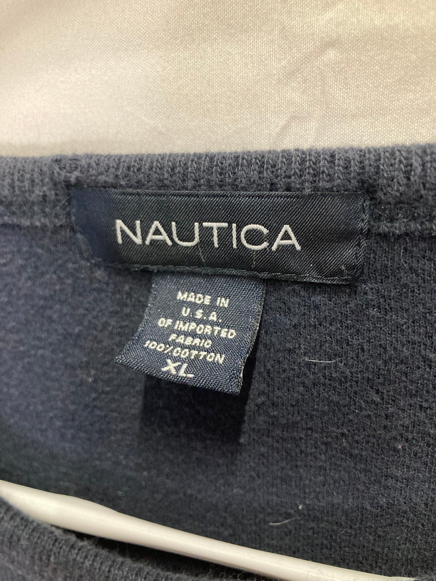 Vintage 90s Nautica 4 block Stripe Chunky Sweater (Sz XL)