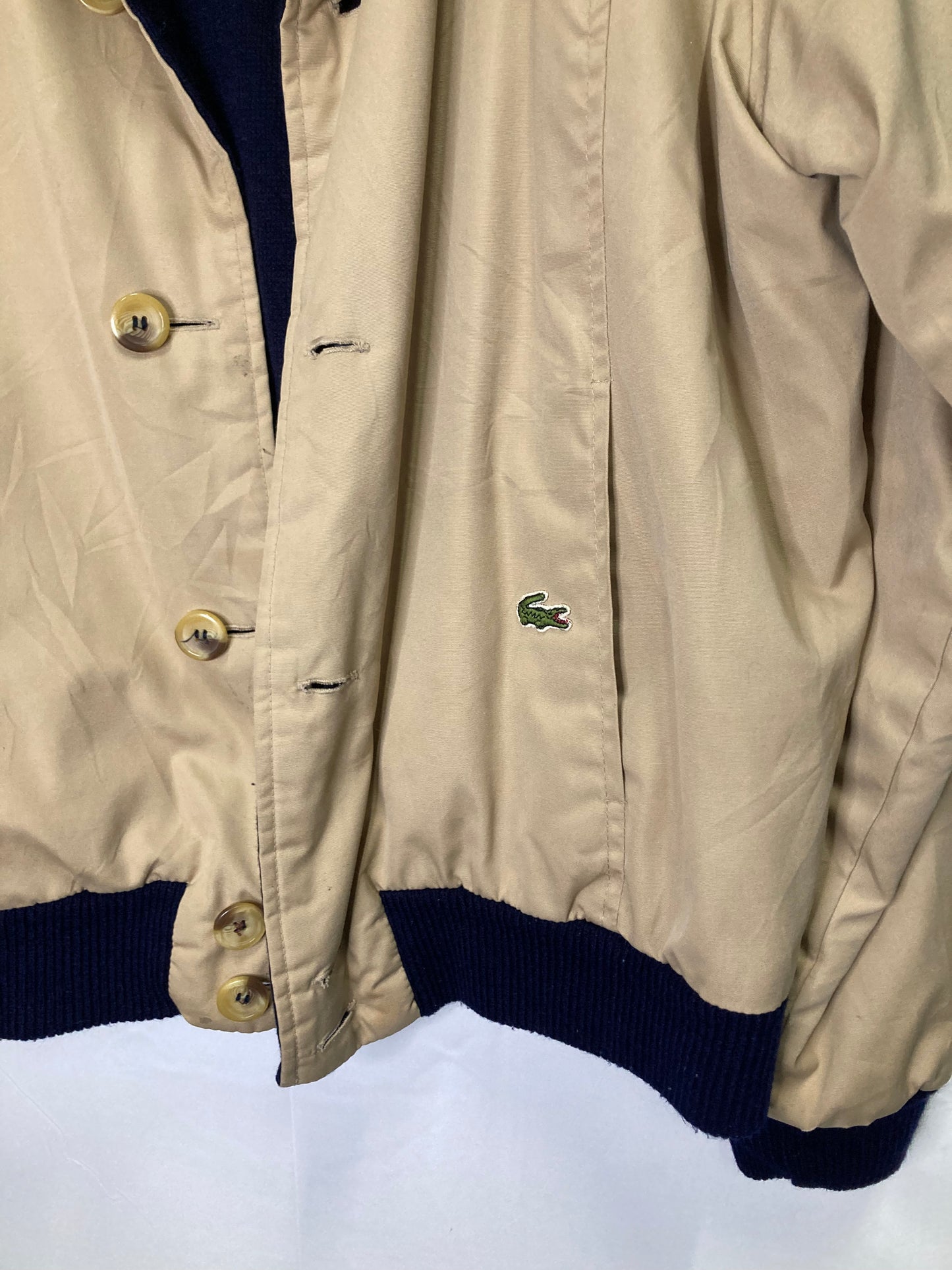 Awesome Vintage Heavy Lacoste Button Down Reversible Jacket (Sz Lrg/XL)