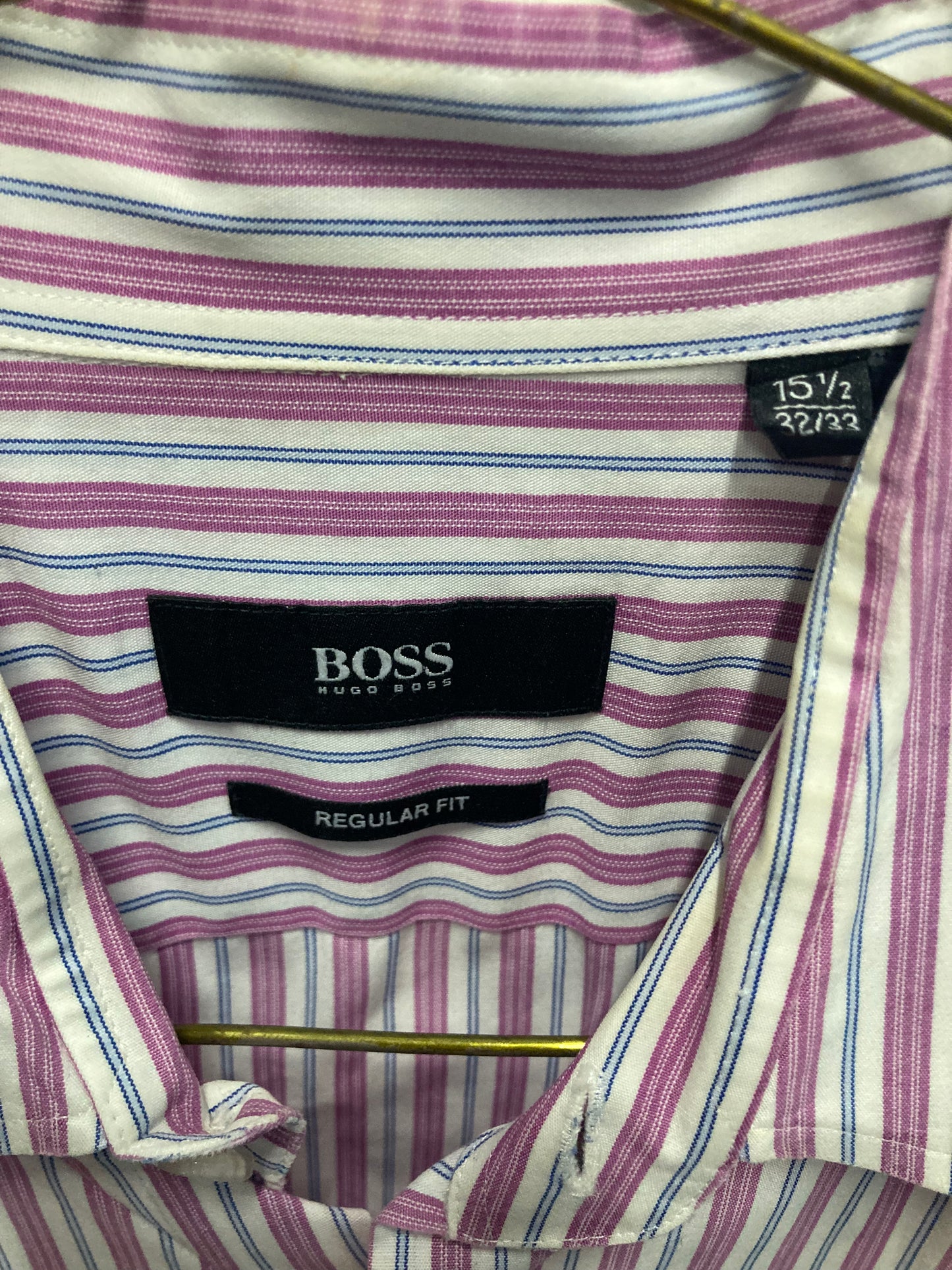 Hugo Boss Regular Fit Designer Button Down Dress Shirt (Sz 15.5-32/33)