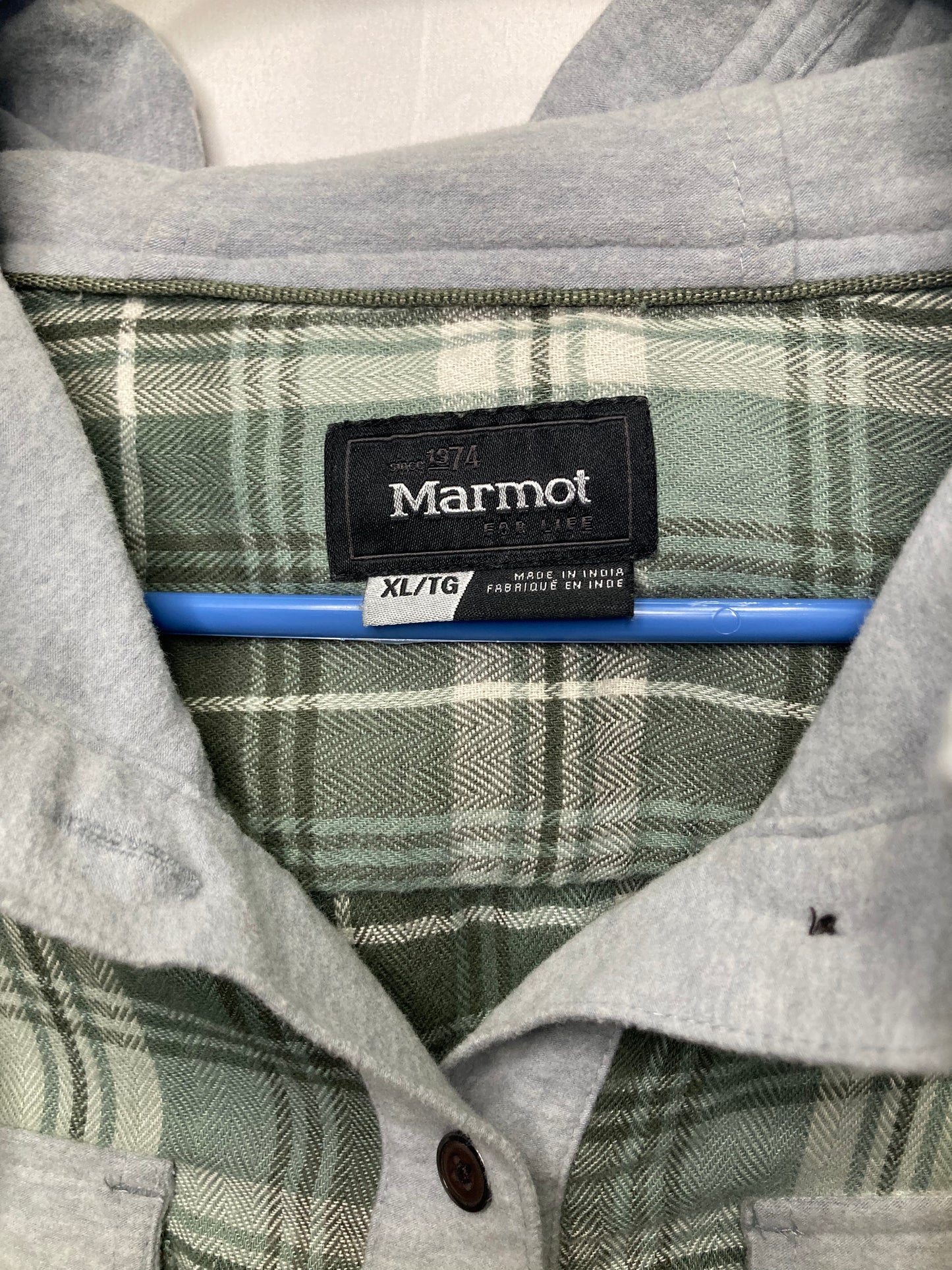 Marmot Reagan Button Down Plaid Flannel Hoodie (Sz XL)