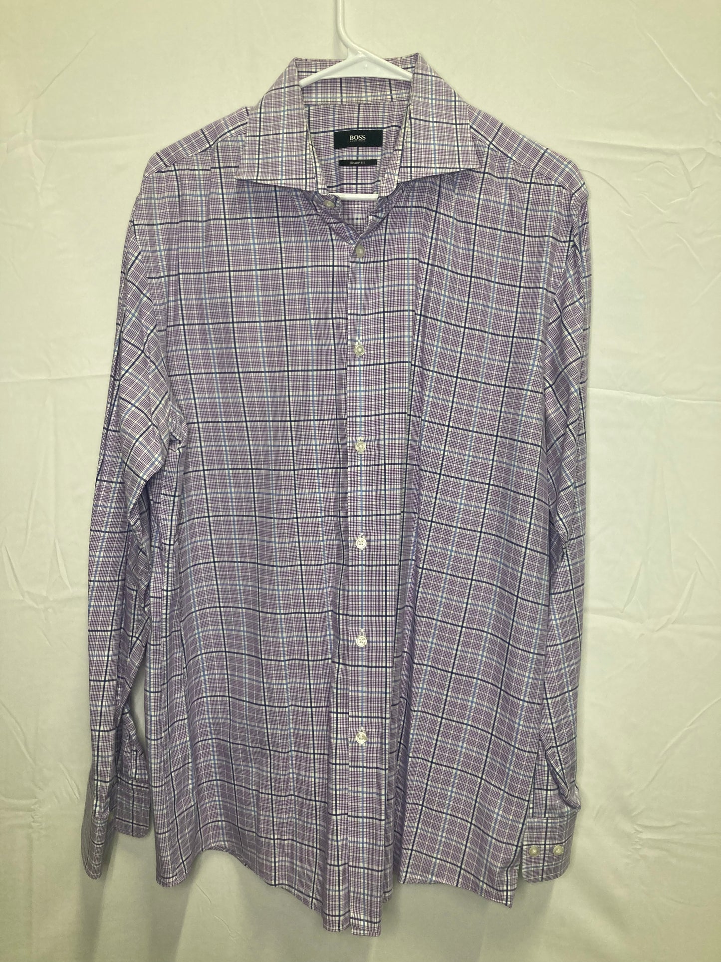 Hugo Boss Sharp Fit Designer Button Down Dress Shirt (Mens 16.5 34/35 — US Large)