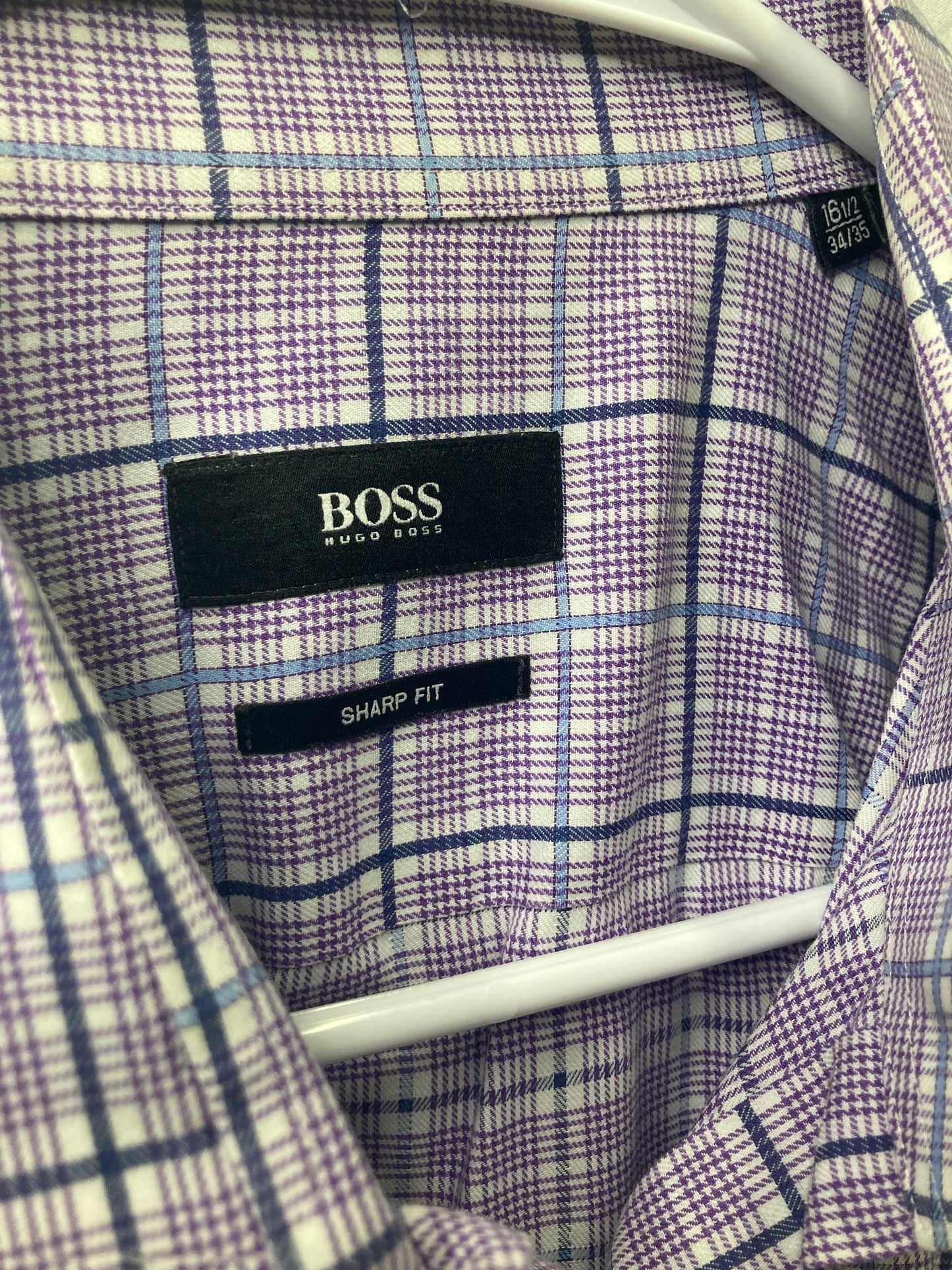 Hugo Boss Sharp Fit Designer Button Down Dress Shirt (Mens 16.5 34/35 — US Large)