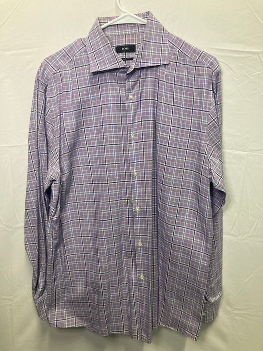 Hugo Boss Sharp Fit Designer Button Down Dress Shirt (Mens 16.5 34/35 — US Large)