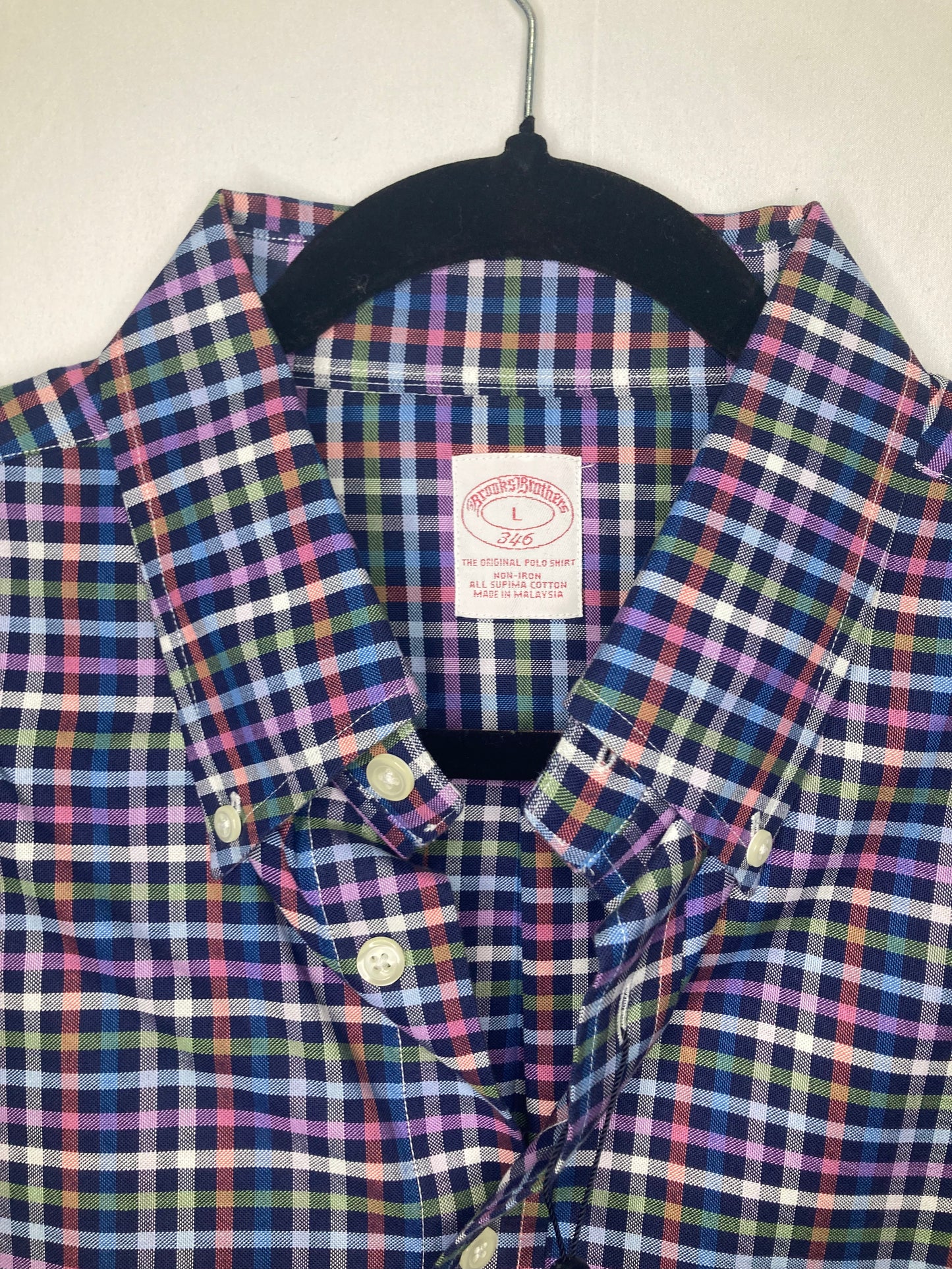 NWT - Brooks Brothers 346 Non-Iron Supima Cotton Button Down Dress Shirt. (Sz Large)