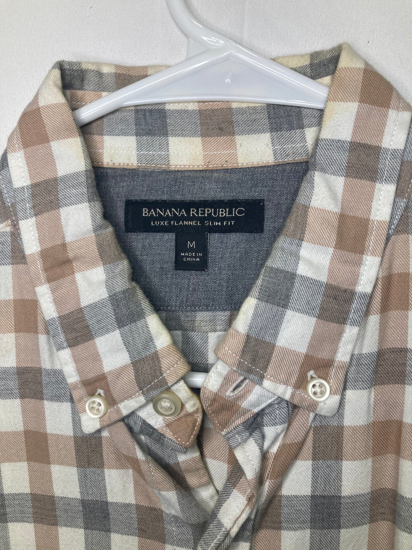 Banana Republic Luxe Flannel Slim Fit Men’s Button Down Dress Shirt (Sz Medium)