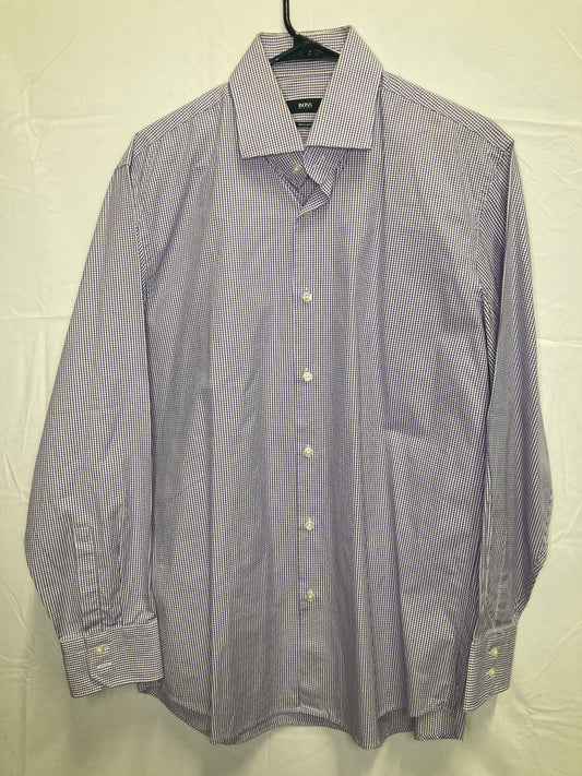 Designer Hugo Boss Button Down Regular Fit Dress Shirt (Sz 16-33/33) ***Neck Line***