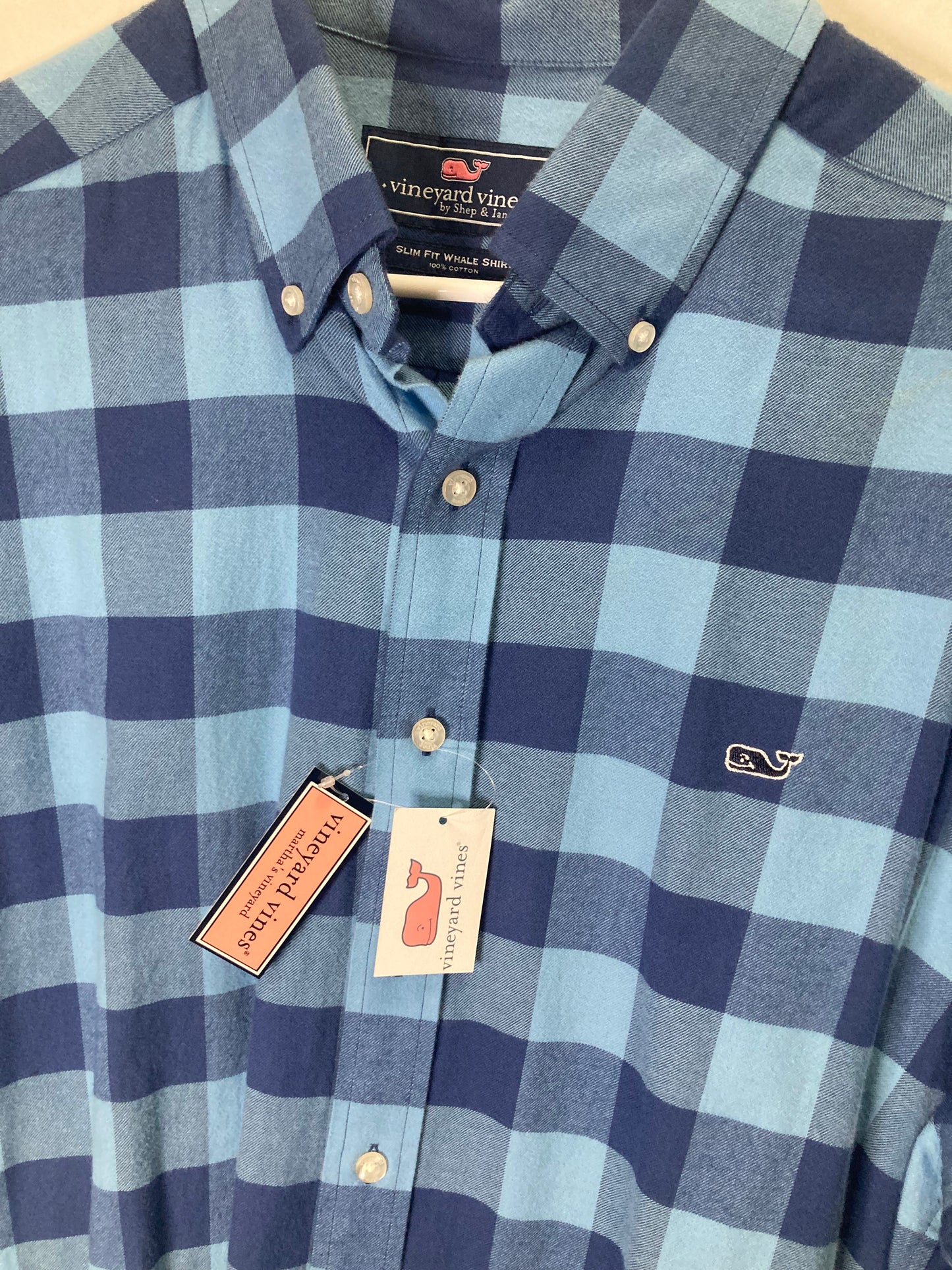 NWT - Vinyard Vines Slim Fit Button Down Dress Whale Shirt (Sz Large)