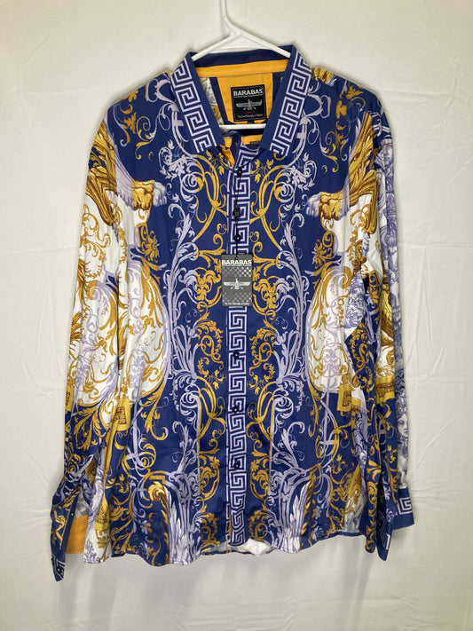 NWT - Barabas Men's Greek Pattern Medusa w/ Rhinestone Back (Sz XXL)