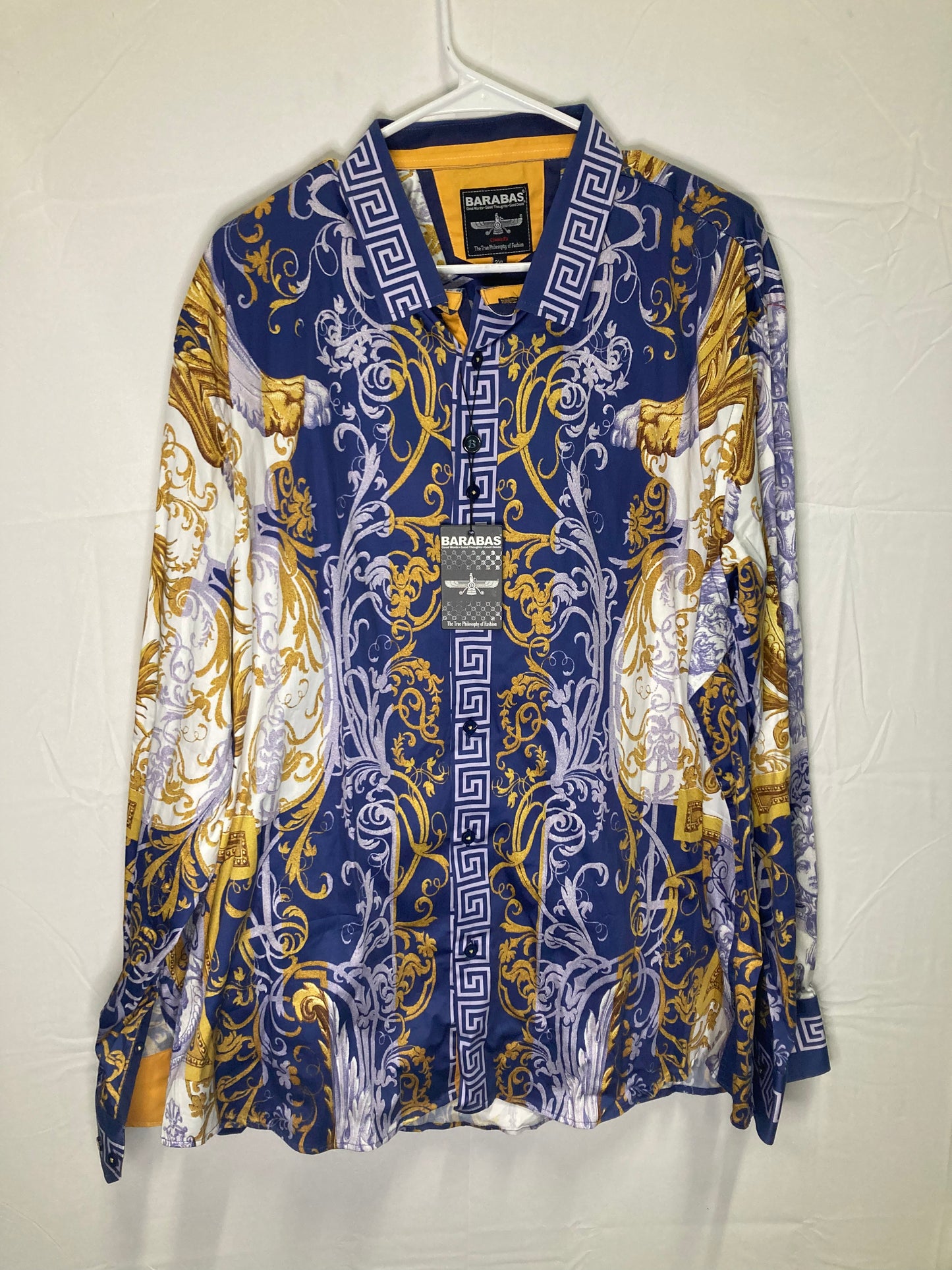 NWT - Barabas Men's Greek Pattern Medusa w/ Rhinestone Back (Sz XXL)