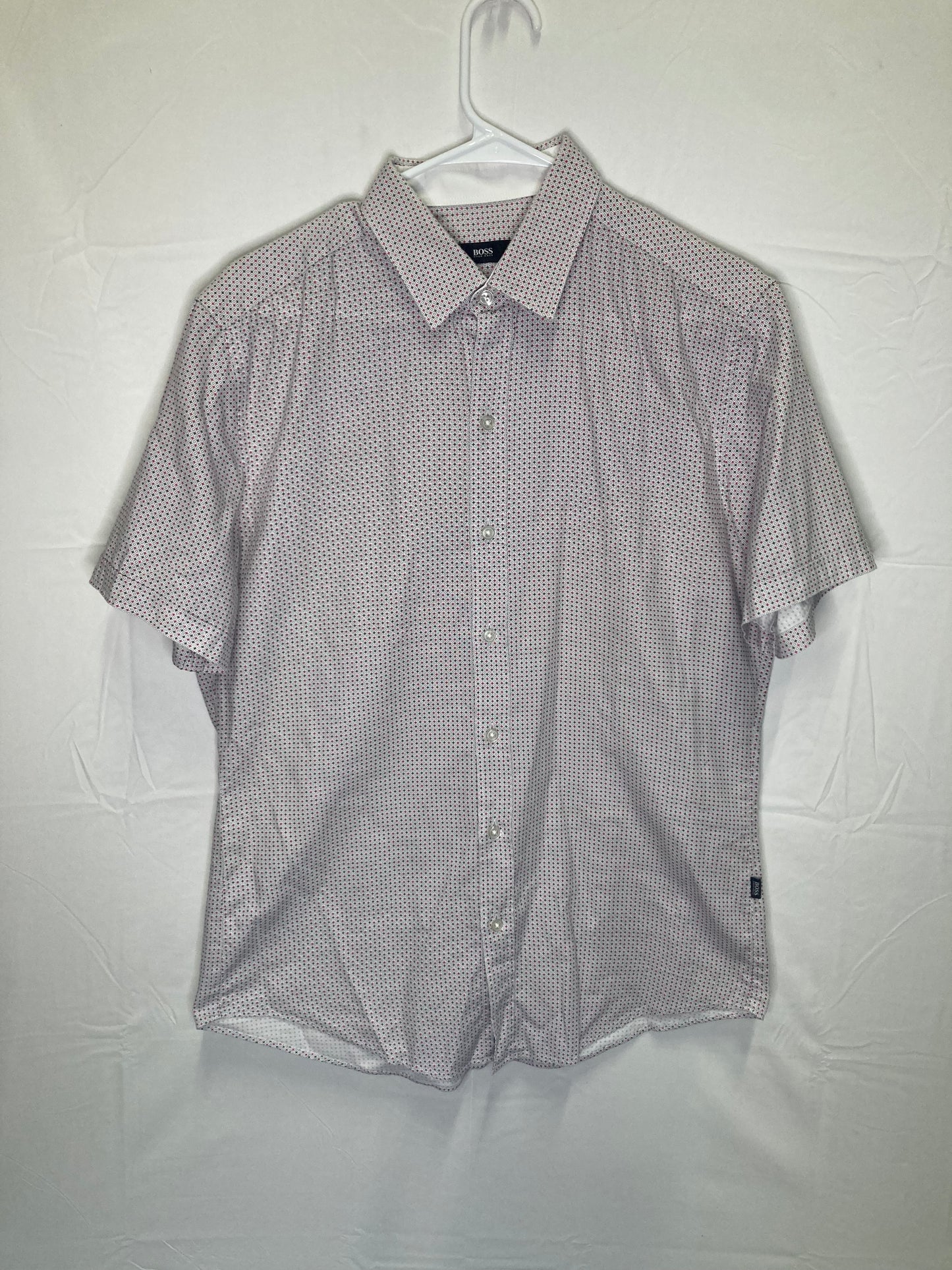 Hugo Boss Short Sleeve Dress Shirt (Sz L) Sharp Fit