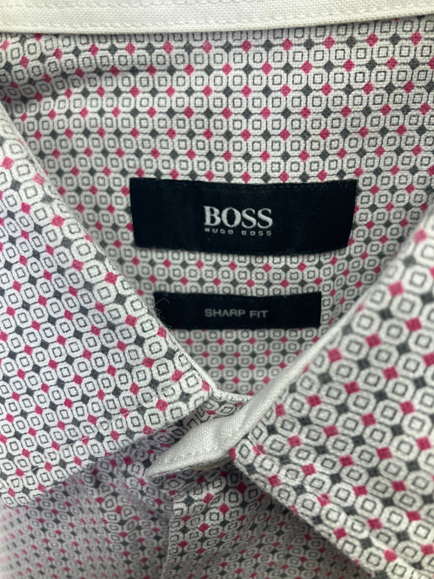 Hugo Boss Short Sleeve Dress Shirt (Sz L) Sharp Fit