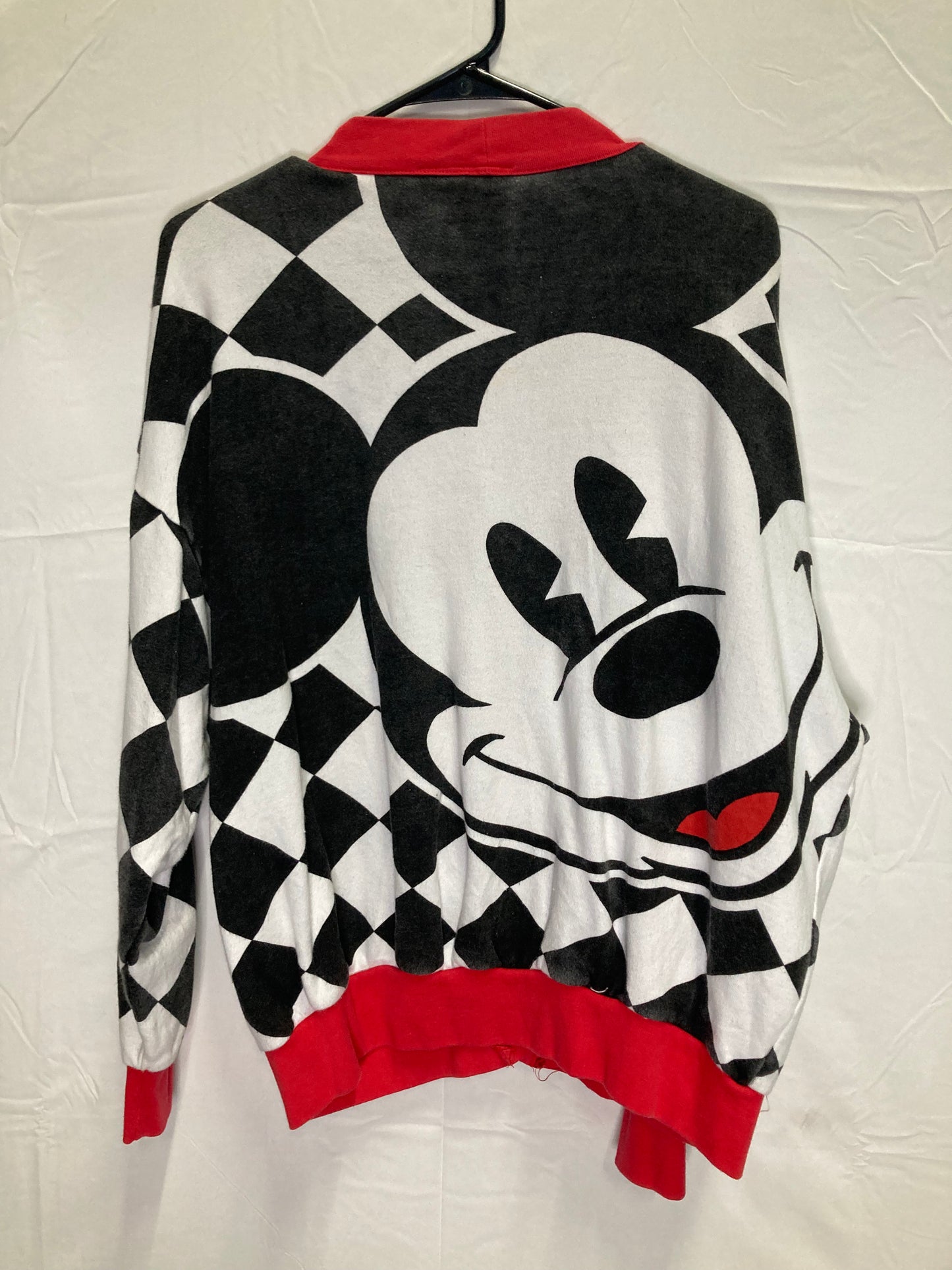 Vintage Micky Mouse Checkered Button Down (Sz Medium)